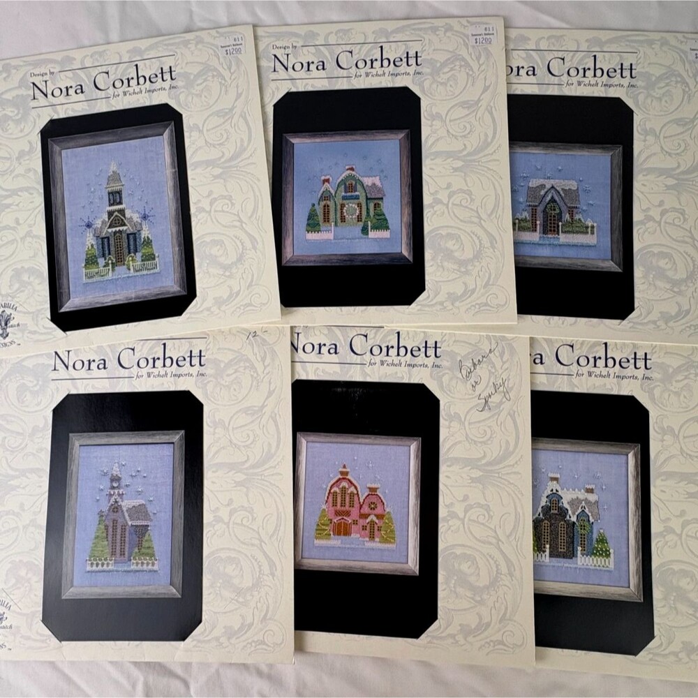 Nora Corbett Snow Globe Village Cross Stitch Patterns NC158-163 Complete Lot 6